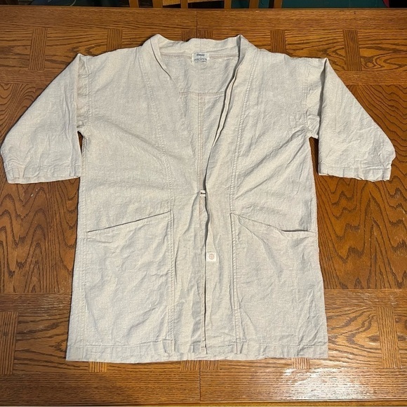 Finery x Proper Linen Blend Kimono Jacket Blazer Sz S Relaxed Fit Lagenlook - Picture 4 of 15